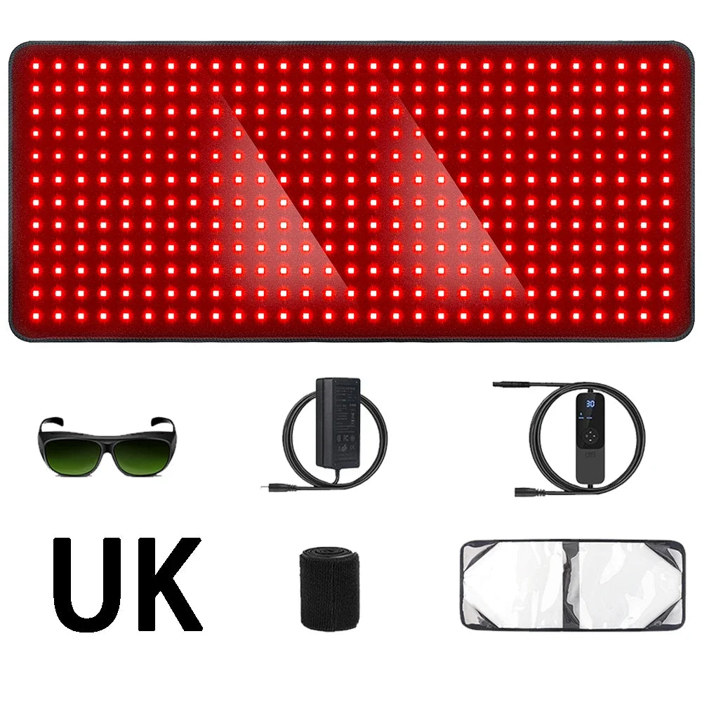 406LED 大型 レッドライト温熱マット｜660nm＋850nm 近赤外線 赤色光 腰・背中・肩 筋肉ケア リラックスマット