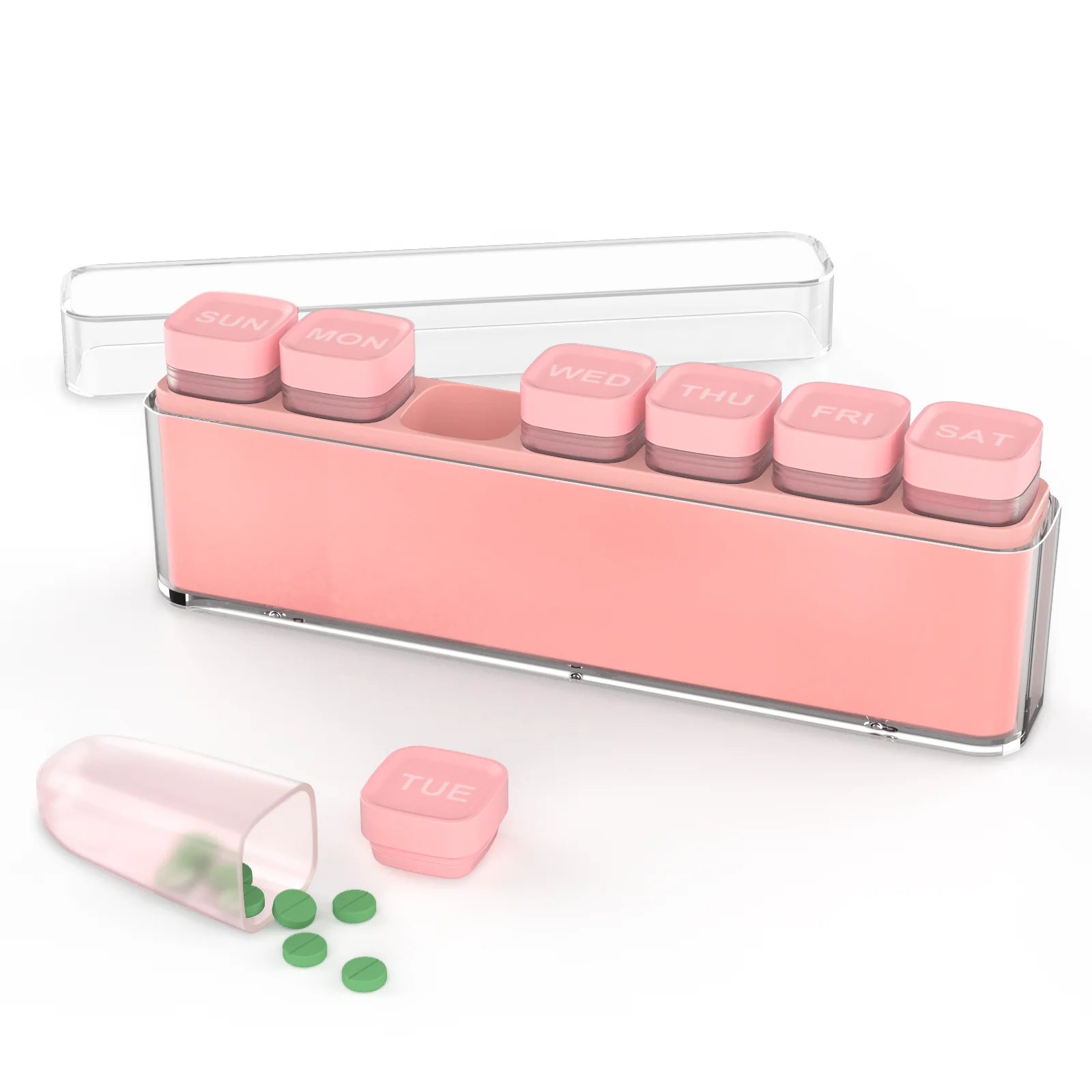 3日分・7日分ピルオーガナイザー｜トラベル用分割ケース｜ピルケース・錠剤分割ケース｜携帯用薬入れ｜独立グリッド｜防湿・防臭