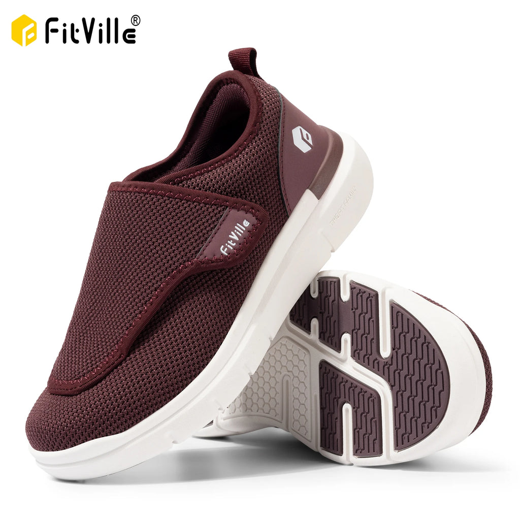 FitVille レディース 超ワイド 糖尿病対応シューズ｜調整可能 オーソペディック靴｜高齢者向け 歩行サポート