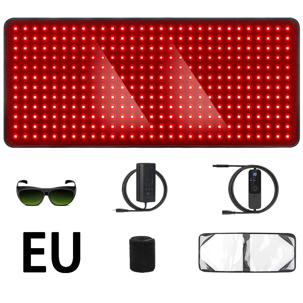 406LED 大型 レッドライト温熱マット｜660nm＋850nm 近赤外線 赤色光 腰・背中・肩 筋肉ケア リラックスマット