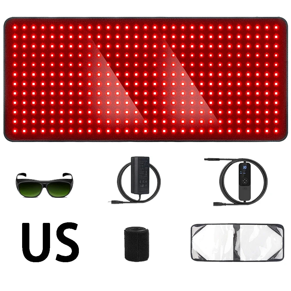 406LED 大型 レッドライト温熱マット｜660nm＋850nm 近赤外線 赤色光 腰・背中・肩 筋肉ケア リラックスマット