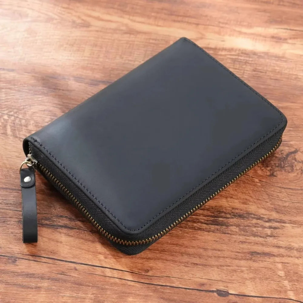 ソフトレザー A6 ノートカバー｜5スロットペンケース一体型 ｜ペン収納付き