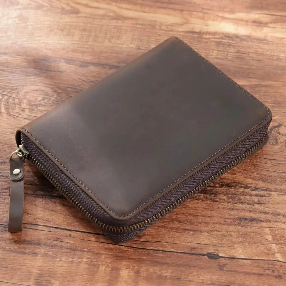 ソフトレザー A6 ノートカバー｜5スロットペンケース一体型 ｜ペン収納付き