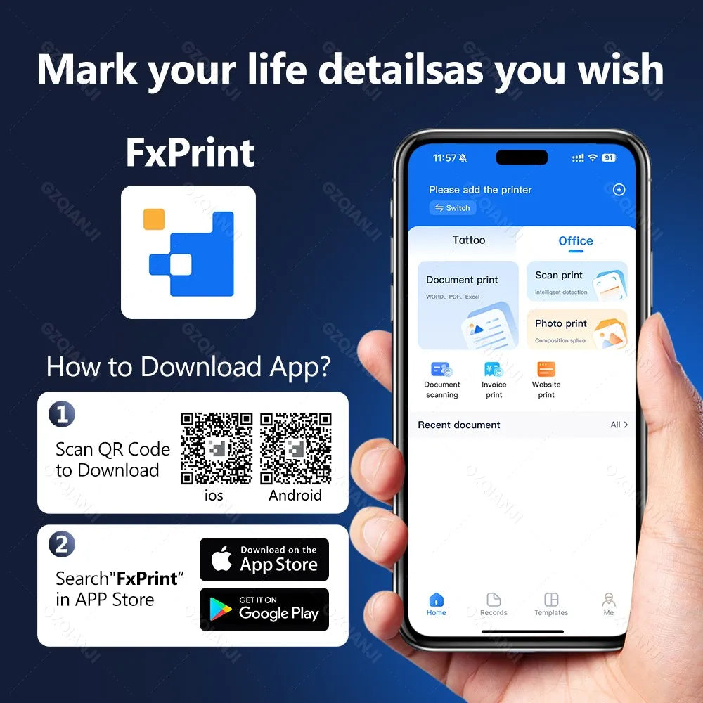 ポータブル A4対応 サーマルプリンター｜Bluetooth接続・インク不要・PDF/写真印刷 折りたたみ式