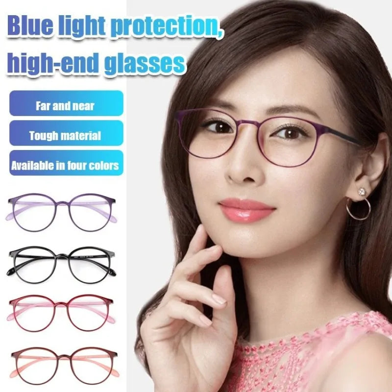 ブルーライトカット老眼鏡｜疲労軽減｜遠近両用｜軽量メタルフレーム｜ユニセックス
